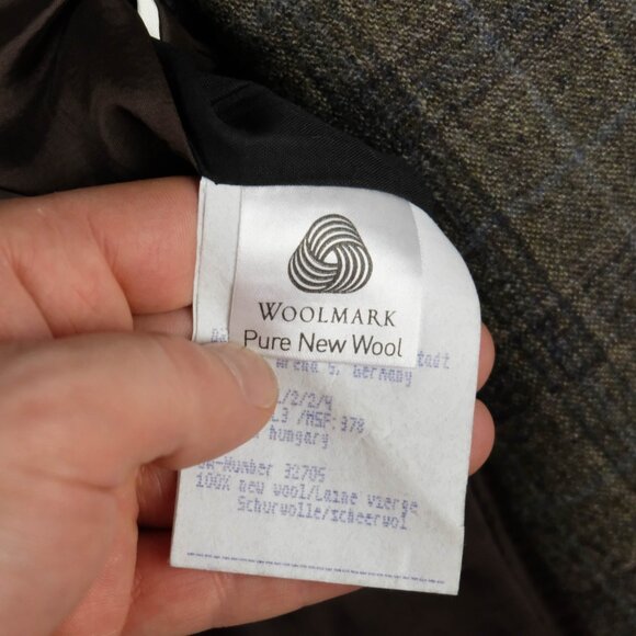 Baumler Blazer Mens 46 Short Brown Check Loro Piana Super 120s Elbow Patches - Picture 13 of 15